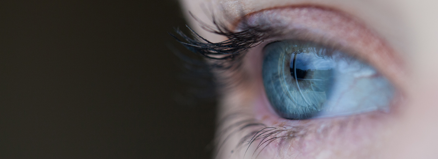 Blue eye looking wideways